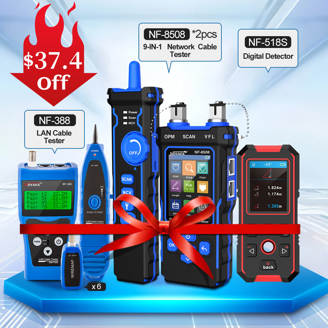 Noyafa NF-8508 Multifunction Network Cable Tester + NF-388 Wire Fault Locator + NF-518S Digital Detector Stud Finder