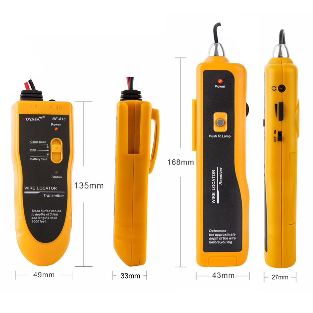 NOYAFA NF-816 Underground Wire Locator for Pet Fence/Electrical/Telephone Wires, Metal, Coax Cable