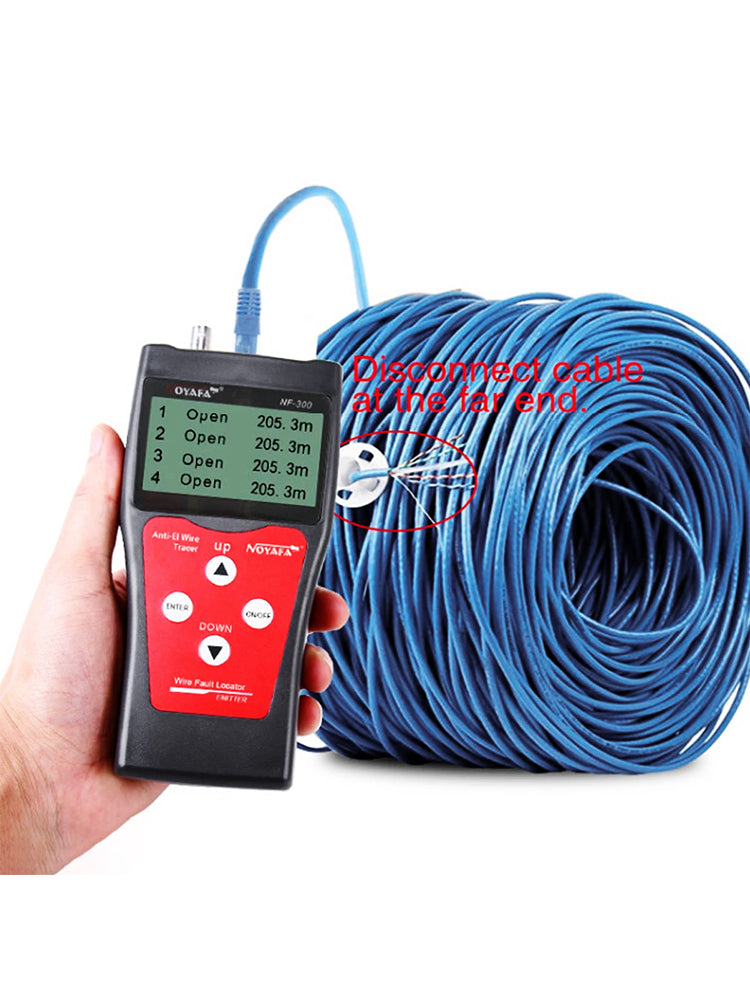 Noyafa NF-300 LCD Cable Tester Support Coax, RJ45, RJ11, USB-A, and Metal Cables