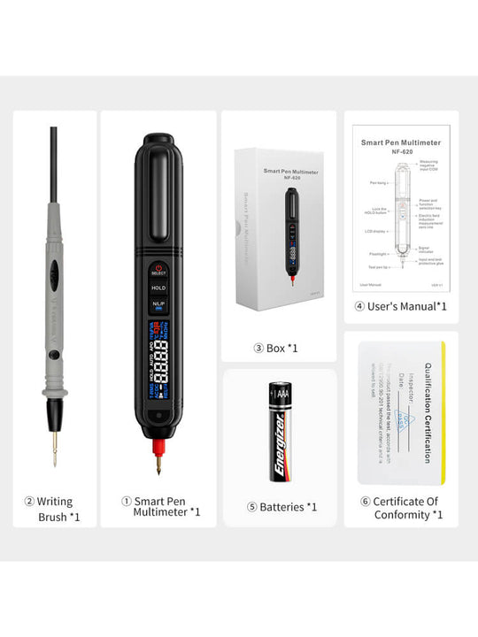 Noyafa NF-620 Smart Pen Multimeter مع الأقلام اختبار