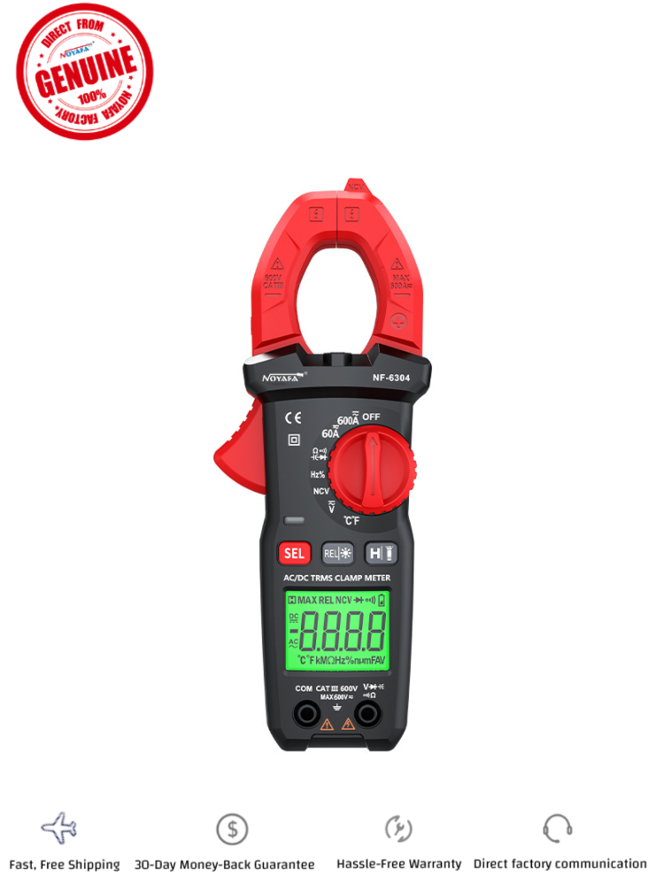 Digital Clamp Meter Multimeter – Auto-Ranging, AC/DC Voltage, Current Tester