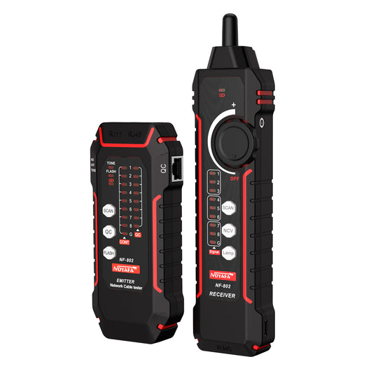 Noyafa NF-802デジタル信号トレース、ワイヤーマッピング、圧着&ポートフラッシュを備えたインテリジェントネットワークケーブルテスター - 迅速なネットワークメンテナンスのためのオールインワンツール