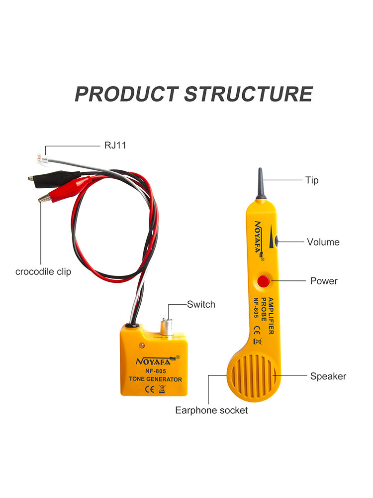 NOYAFA NF-805 Tone Generator and Probe Kit for Telephone and Network Line Test