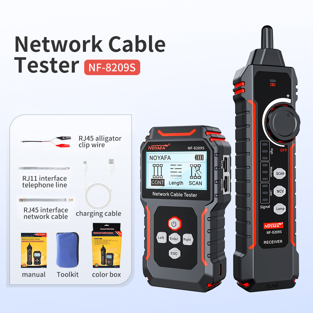 Noyafa NF-8209S-Netzwerkkabel-Tester und Tracer mit Anti-Jamming-Porbe, Crimp, Poe-Port