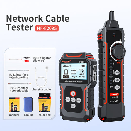 Noyafa NF-8209S-Netzwerkkabel-Tester und Tracer mit Anti-Jamming-Porbe, Crimp, Poe-Port