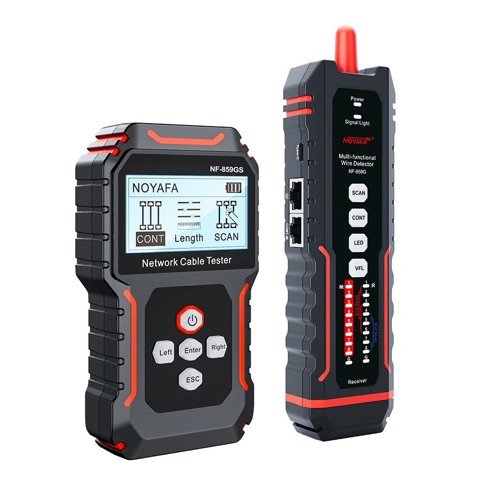 NOYAFA NF-859GS Δοκιμαστής καλωδίων δικτύου με κόκκινο φως Pen 10MW Οπτικός εντοπιστής σφάλματος, για PoE RJ45 RJ11 CAT5 CAT6 CAT6 CABED TONER Δοκιμή συνέχεια