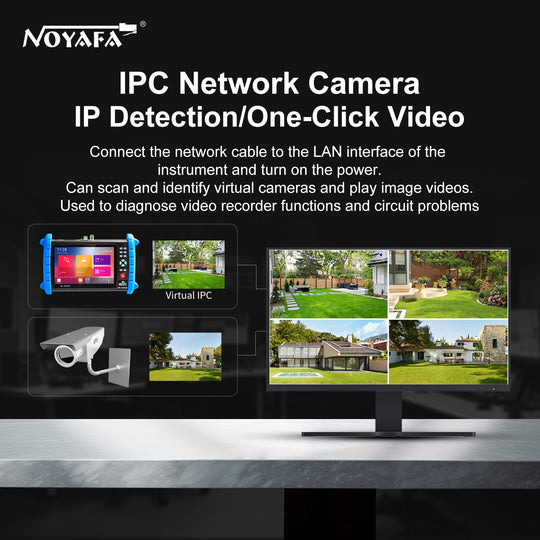 NOYAFA NF-IPC722ATCHS IPC Tester per fotocamere di sicurezza HD 720p, 1080p, 4K