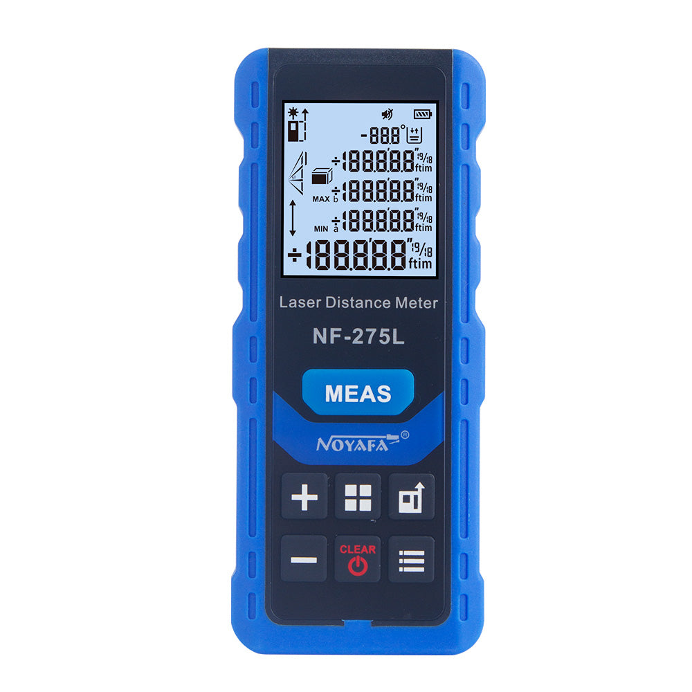 NOYAFA NF-275L Generación Medidor de distancia láser actualizado-Precisión del milímetro, medición rápida de 0.5 segundos, lente de forma libre
