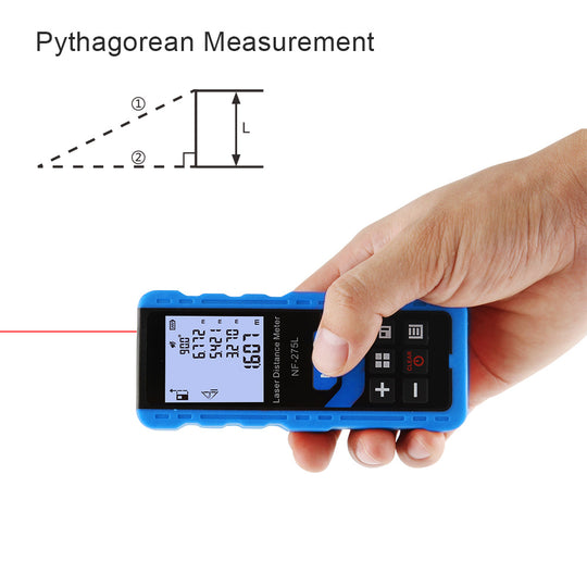 NOYAFA NF-275L Generación Medidor de distancia láser actualizado-Precisión del milímetro, medición rápida de 0.5 segundos, lente de forma libre