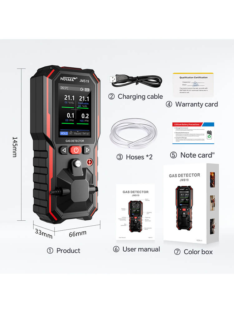 NOYAFA JMS19 Portable Handheld Gas Detector With Leak Detection and Alarm