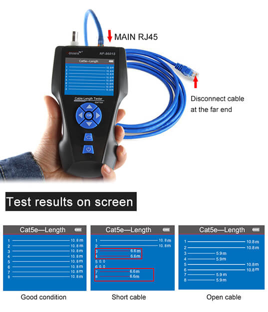 NOYAFA NF-8601S TDR Cable Tester Length Measurement Fault Location