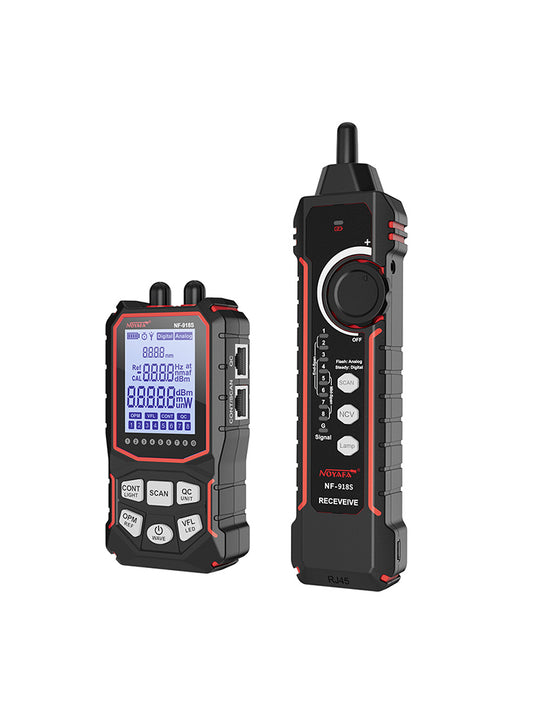 Tester per cavi di rete NOYAFA NF-918s con misuratore di potenza ottica a 6 lunghezze d'onda e localizzatore di guasti visivi (VFL)