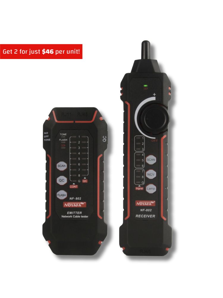 Noyafa NF-802デジタル信号トレース、ワイヤーマッピング、圧着&ポートフラッシュを備えたインテリジェントネットワークケーブルテスター - 迅速なネットワークメンテナンスのためのオールインワンツール