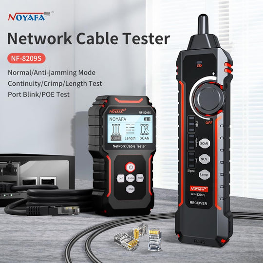Noyafa NF-8209S-Netzwerkkabel-Tester und Tracer mit Anti-Jamming-Porbe, Crimp, Poe-Port