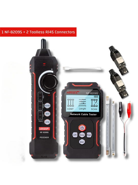 Noyafa NF-8209S-Netzwerkkabel-Tester und Tracer mit Anti-Jamming-Porbe, Crimp, Poe-Port