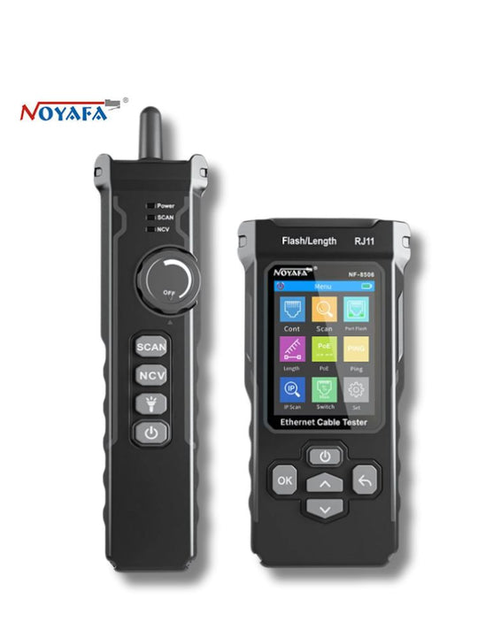 Noyafa NF-8506 Cat5 / Cat5e / Cat6 / Cat6a Ethernet-Kabel-Tracer & Tester mit POE / PING / SWITCH-Test, IP-Scan, Portblitz, Kabellängentests