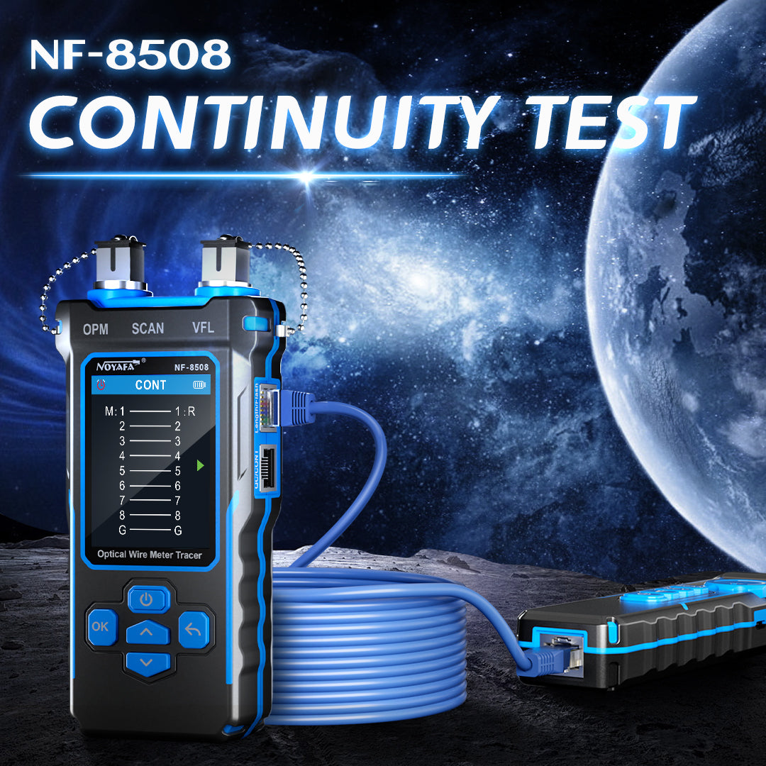 Noyafa NF-8508 9-in-1 Multifunktionsnetzwerkkabel-Kabel-Tester mit Drahtkartierung, Verfolgung, OPM, VFL für die Wartung und Fehlerbehebung von Glasfasern und Ethernet-Netzwerk