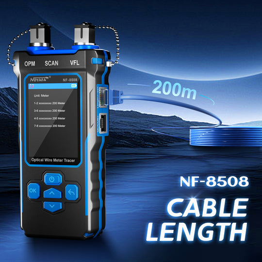 Noyafa NF-8508 9-in-1 Multifunktionsnetzwerkkabel-Kabel-Tester mit Drahtkartierung, Verfolgung, OPM, VFL für die Wartung und Fehlerbehebung von Glasfasern und Ethernet-Netzwerk