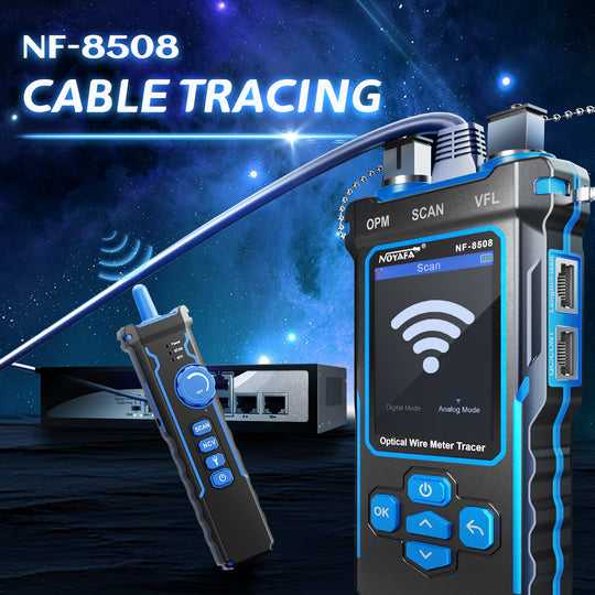 Noyafa NF-8508 9-in-1 Multifunktionsnetzwerkkabel-Kabel-Tester mit Drahtkartierung, Verfolgung, OPM, VFL für die Wartung und Fehlerbehebung von Glasfasern und Ethernet-Netzwerk