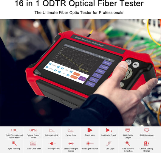 Noyafa NF-9816 Multifunktionales OTDR-Instrument mit automatischem OTDR, Experte OTDR, Ereigniskarte, 10G-Split-Wellen-optischer Leistungsmesser usw.