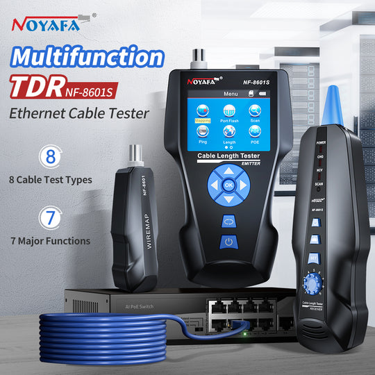 Noyafa NF-8601S TDR-Kabel-Tracer-Tester mit POE / PING für RJ45, RJ11, BNC, Metallkabel