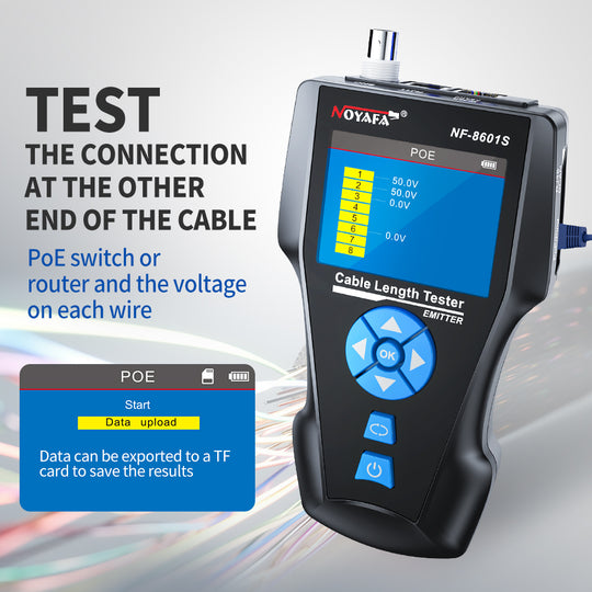 Noyafa NF-8601S TDR-Kabel-Tracer-Tester mit POE / PING für RJ45, RJ11, BNC, Metallkabel