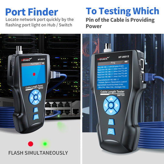 Noyafa NF-8601S TDR-Kabel-Tracer-Tester mit POE / PING für RJ45, RJ11, BNC, Metallkabel