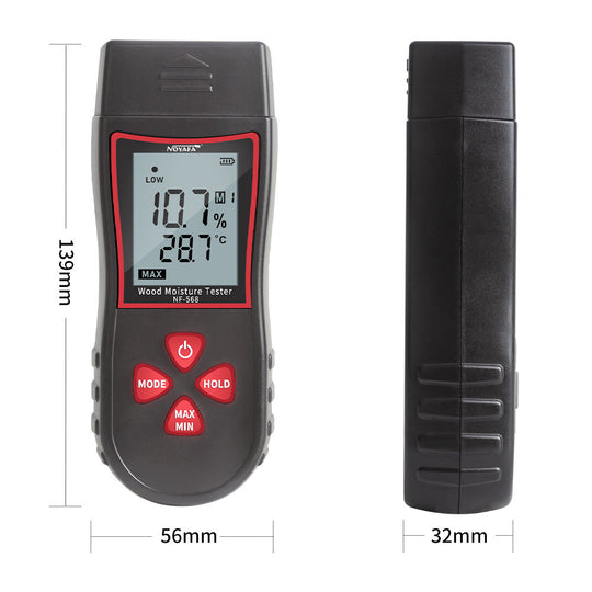 NOYAFA NF-568 Digital Wood Moisture Meter For Lumber Building Material, Pins-style, Ambient Temperature Measurement