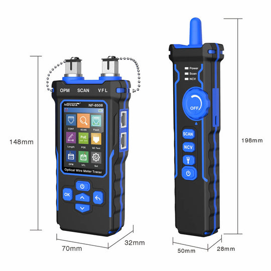 Noyafa NF-8508 9-в-1 Многофункциональный сетевой тест кабеля с помощью проволочного отображения, трассировки, OPM, VFL