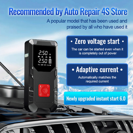 Gli avviatori di salto di emergenza multifunzionale con pompa ad aria ad alta potenza, il display a pressione dei pneumatici, la batteria di grandi dimensioni da 8000 mAh, possono essere utilizzati come banco di alimentazione