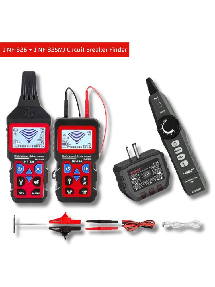 NOYAFA NF-826 wire tracer bundled with NF-825MJ circuit breaker finder accessory