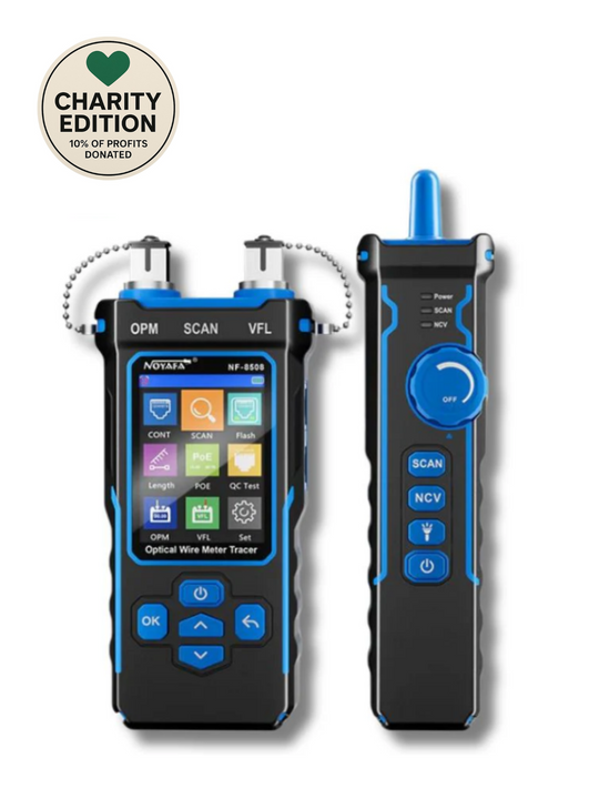 NOYAFA NF-8508 9-in-1 Multifunction Network Cable Tester with Wire Mapping, Tracing, OPM, VFL for Both Fiber Optic and Ethernet Network Maintenance and Troubleshooting