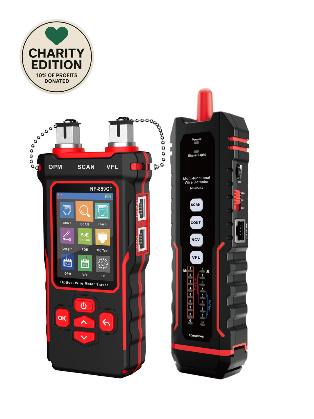 [New Arrival] NOYAFA NF-859GT Ethernet & Fiber Multi Cable Tester with a Unique Receiver Integrating a Variety of Functions of Alignment Test, VFL, PoE