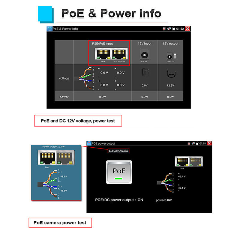 IPC-716 MOVTADHS Plus PoE Test & Power Info