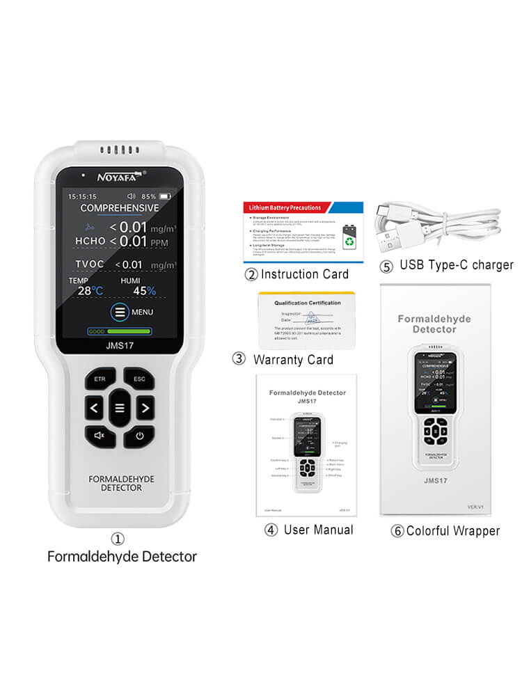 JMS17 Air Quality Tester with Formaldehyde Detector Package