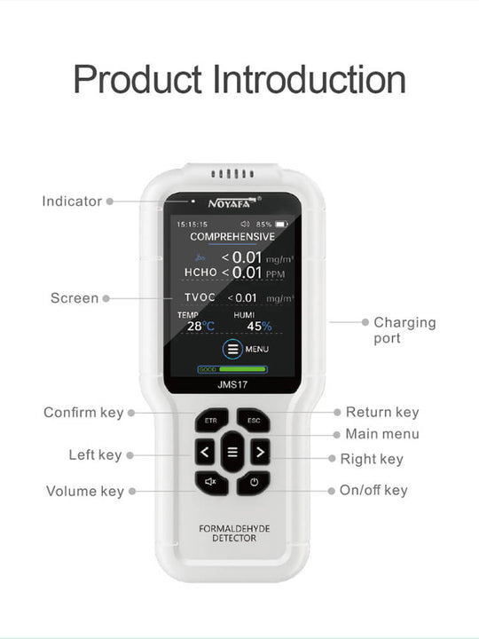 JMS17 Air Quality Tester with Formaldehyde Detector Details