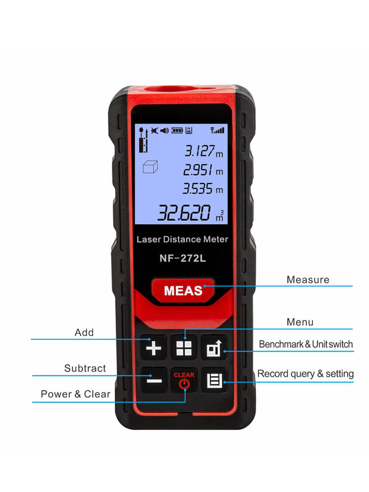 Medidor de distancia láser noyafa NF-272L con 99% de precisión y aviso de audio