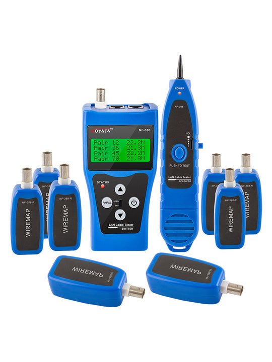 Noyafa NF-388 Wire Fault Locator Network Cable Tester with 8 Remotes. For RJ45 & RJ11 /USB/Coaxial Cable