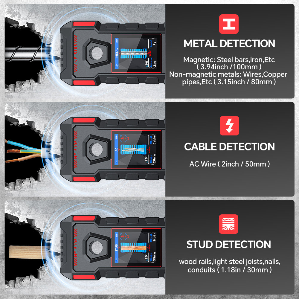 [New Arrival] NOYAFA NF-5105 Wall Detector-High Sensitivity, Safety Drilling, Support Various Material Detection