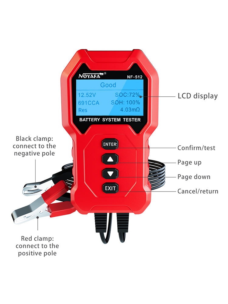 NOYAFA NF-512 Testers de batería de automóviles y analizadores de sistemas para automotriz