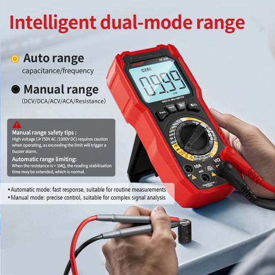 NOYAFA NF-628 جهاز قياس رقمي متعدد عدد 6000 مع NCV، 1000 فولت تيار مستمر/750 فولت تيار متردد، 10 أمبير