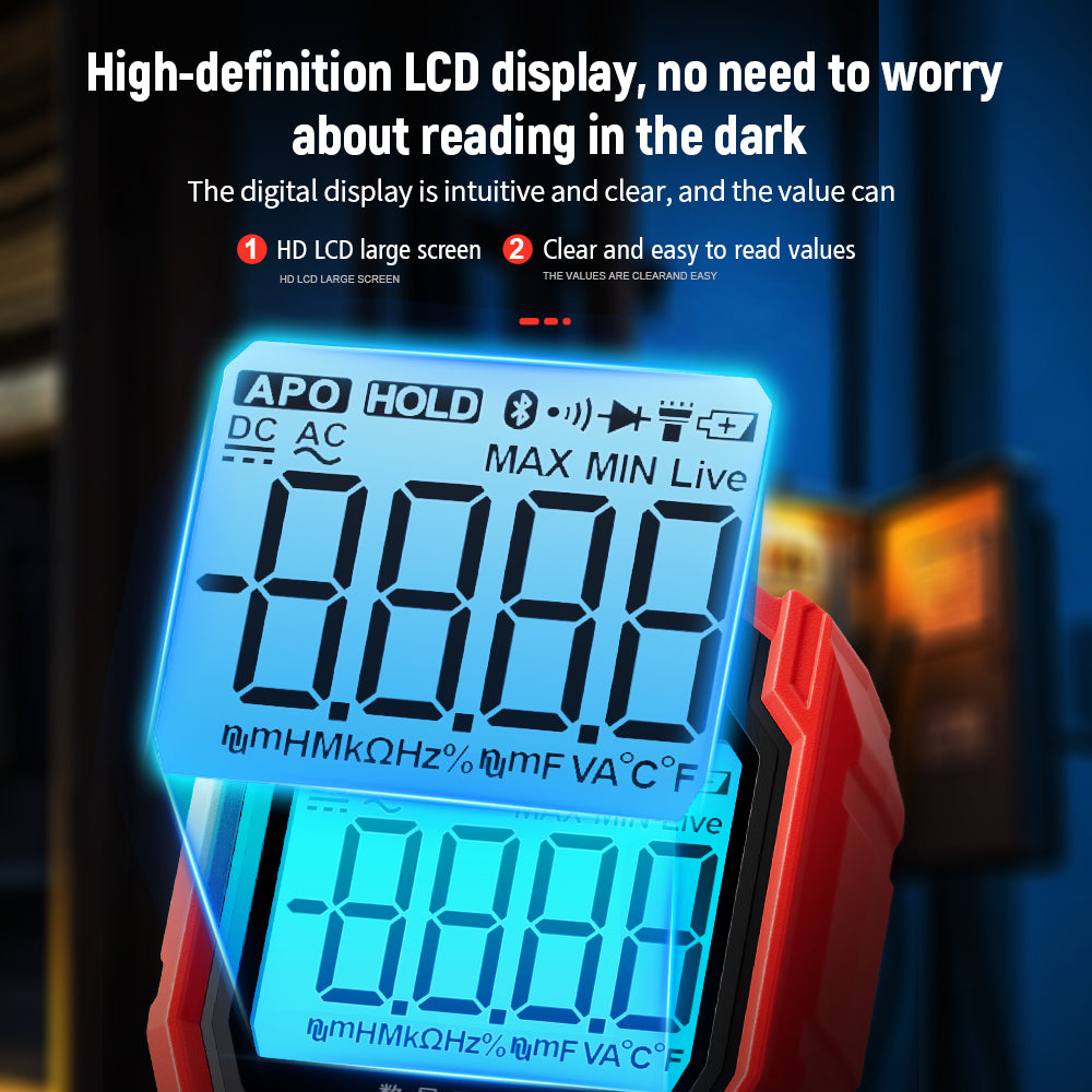 NOYAFA NF-628 جهاز قياس رقمي متعدد عدد 6000 مع NCV، 1000 فولت تيار مستمر/750 فولت تيار متردد، 10 أمبير