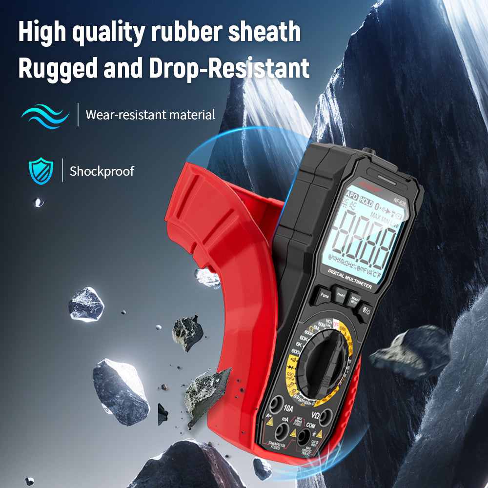 NOYAFA NF-628 جهاز قياس رقمي متعدد عدد 6000 مع NCV، 1000 فولت تيار مستمر/750 فولت تيار متردد، 10 أمبير
