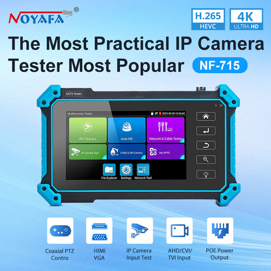 Noyafa NF-IPC715 CCTV Camera Tester con soporte 4K