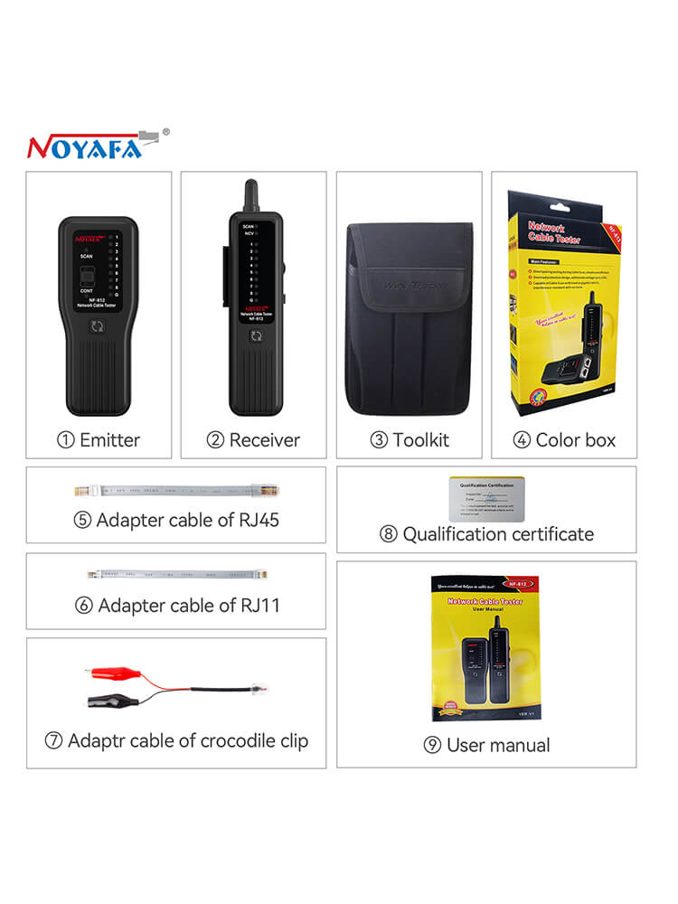 NOYAFA NF-812 Network Cable Tester for RJ45 and RJ11