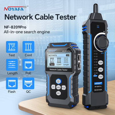 [NEW ARRIVAL] NOYAFA NF-8209 Pro Advanced Network Cable Toner & Probe Kit and Tester for Anti-interference Cable Locating, Cable Fault Testing, Cable Length Testing, PoE, Port Flash, and Crimp Testing