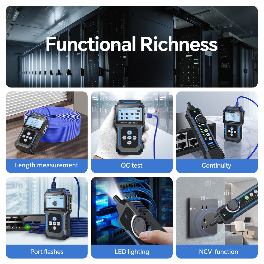 NOYAFA NF-8209 Tester per cavi di rete avanzato con tracciante di tono