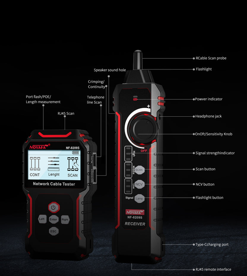 NOYAFA NF-8209S Network Cable Tester – NOYAFA (HK) TECHNOLOGY CO., LIMITED