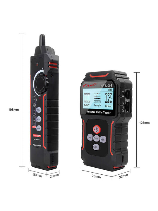 NOYAFA NF-8209S Network Cable Tester and Tracer with Anti-jamming Porbe, Crimp, PoE Port