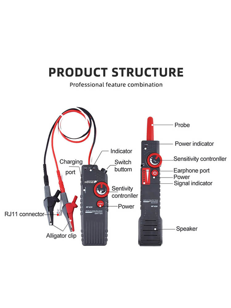 NOYAFA NF-820 AC Electric Wire Tracker Structure